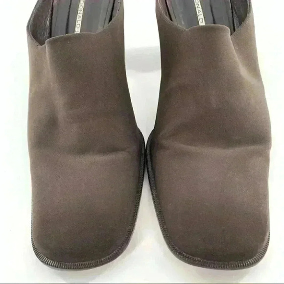 Donald J pliner heels size 8.5 chocolate brown square toe vintage 90s academia - Picture 3 of 12